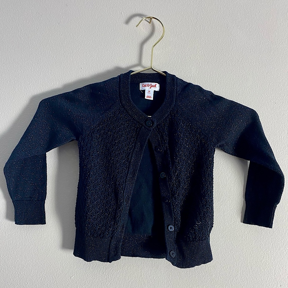 Girls Black Cat & Jack Cardigan